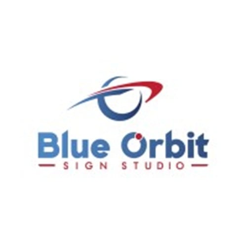blue orbit sign studio logo