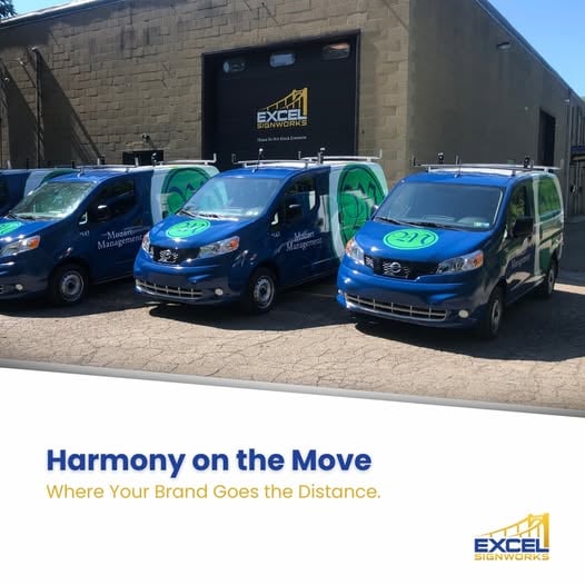 fleet of vehicles wrapped